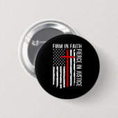 Firm In Faith Fierce In Justice Usa Flag Christian Ronde Button 5,7 Cm (Voorkant /achterkant)