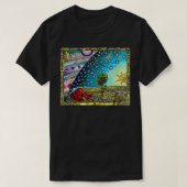 Firmament Woodblock Afdrukkleur T-shirt (Design voorkant)