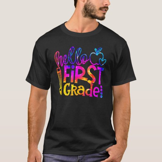 First 1st Grade Teacher Kid First Day Back To Scho T-shirt (Voorkant)
