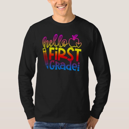 First 1st Grade Teacher Kid First Day Back To Scho T-shirt (Voorkant)