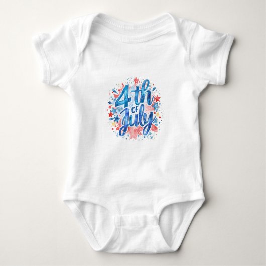 First 4th of July Watercolor Romper (Voorkant)