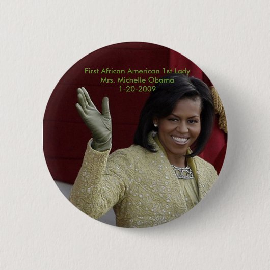 First African American First Lady - Gepersonalisee Ronde Button 5,7 Cm (Voorkant)