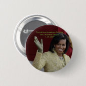 First African American First Lady - Gepersonalisee Ronde Button 5,7 Cm (Voorkant /achterkant)