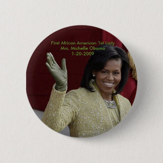 First African American First Lady - Gepersonalisee Ronde Button 5,7 Cm