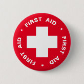 First Aid (Cross) - Ambulance, Help, Doctor Ronde Button 5,7 Cm (Voorkant)