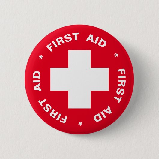 First Aid (Cross) - Ambulance, Help, Doctor Ronde Button 5,7 Cm (Voorkant)