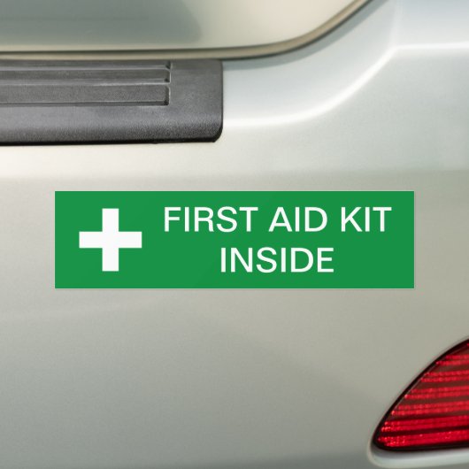 First Aid Kit Inside Car Bumpersticker (Op auto)