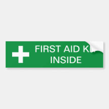 First Aid Kit Inside Car Bumpersticker