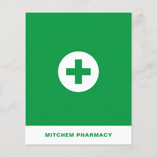 First Aid Symbool, Pharmacy, Pharmacists Advert Flyer (Achterkant)