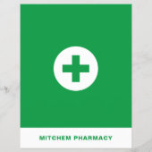 First Aid Symbool, Pharmacy, Pharmacists Advert Flyer (Achterkant)