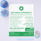 First Aid Symbool, Pharmacy, Pharmacists Advert Flyer (Enkel)