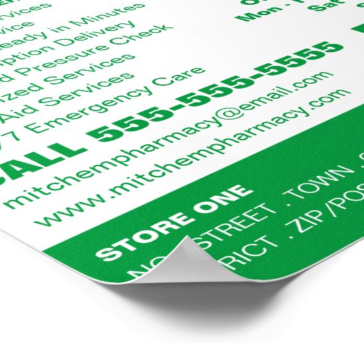 First Aid Symbool, Pharmacy, Pharmacists Advert Poster (Hoek)