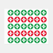 First Aid (White Cross) - Ambulance, Help, Doctor Labels (Vel)