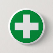 First Aid (White Cross) - Ambulance, Zuster, Help Ronde Button 5,7 Cm (Voorkant)