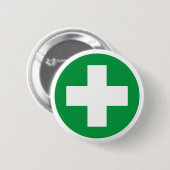 First Aid (White Cross) - Ambulance, Zuster, Help Ronde Button 5,7 Cm (Voorkant /achterkant)