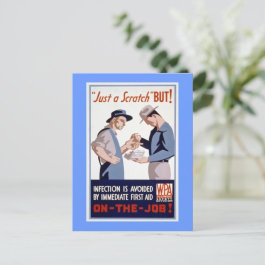 First Aid  WPA-Poster Briefkaart (Staand voorkant)