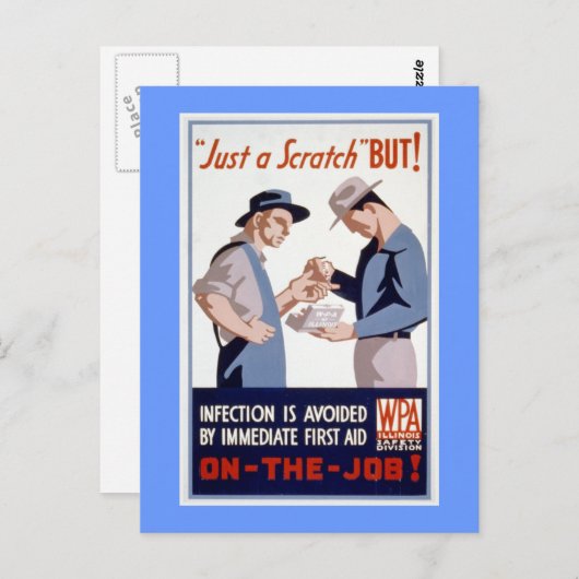 First Aid  WPA-Poster Briefkaart (Voorkant / Achterkant)