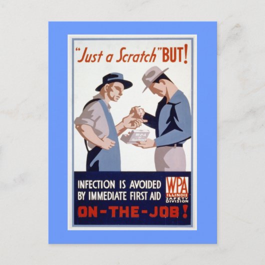 First Aid  WPA-Poster Briefkaart (Voorkant)