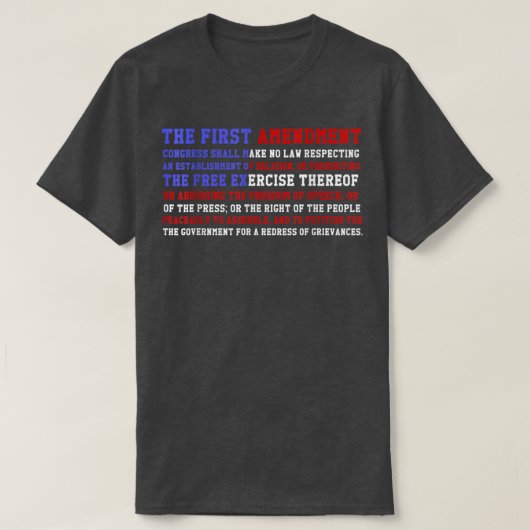 First Amendment American Pride USA Flag  T-shirt (Design voorkant)