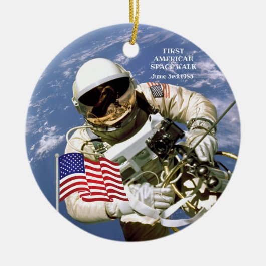 First American Astronaut Space Walk Keramisch Ornament (Voorkant)
