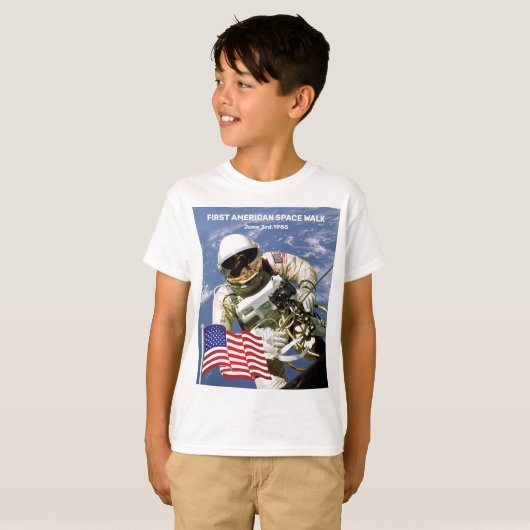 First American Astronaut Space Walk T-shirt (Voorkant volledig)