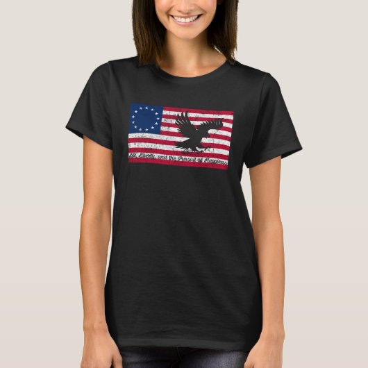 First American Betsy Ross Bald Eagle Flag Patrioti T-shirt (Voorkant)