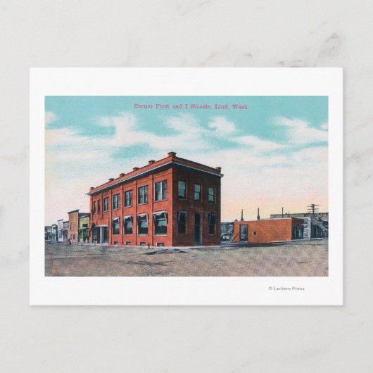 First and I Street CornerLind, WA Briefkaart (Voorkant)