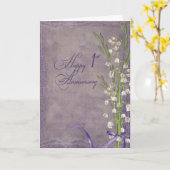 First Anniversary lily of the valley Kaart (Gele Bloem)