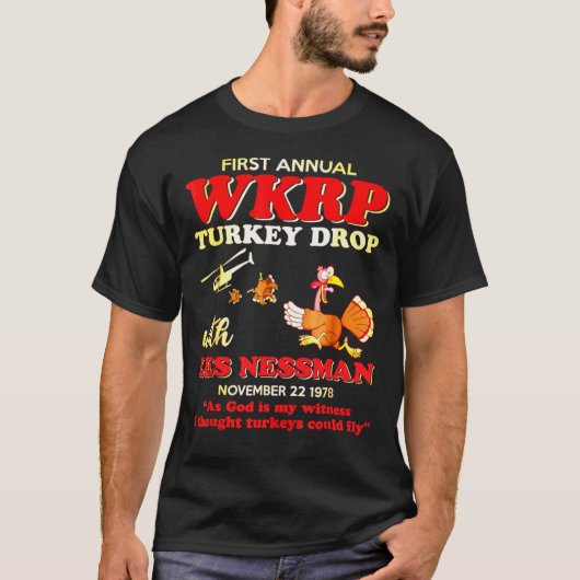 First-Annual-WKRP-Turkey-Drop-With-Les-Nessman-T T-shirt (Voorkant)