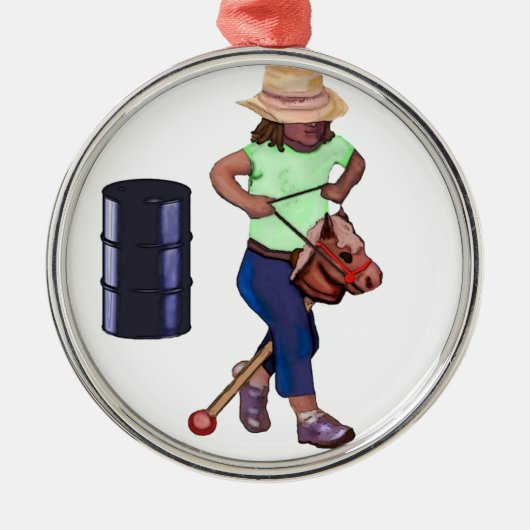 First Barrel Race Metalen Ornament (Voorkant)