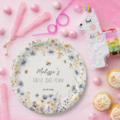 First Bee Day - Floral 1st Birthday  Papieren Bordje (Feest)