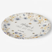 First Bee Day - Floral 1st Birthday  Papieren Bordje (Gekanteld)