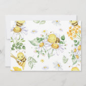 First Bee Day Floral Honey Bee Birthday Invitation Bedankkaart (Achterkant)