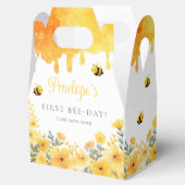 First Bee Day Yellow Wildflowers 1st Birthday Bedankdoosjes (Geopend)
