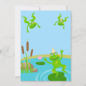 First birthday baby frog family party kaart (Voorkant)