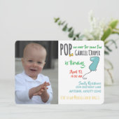 First Birthday Balloon Graphic Colorful Boy Kaart (Staand voorkant)