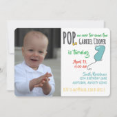 First Birthday Balloon Graphic Colorful Boy Kaart (Voorkant)