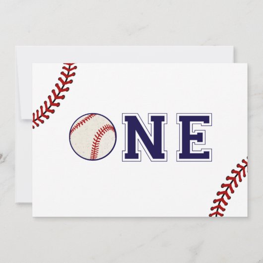 First Birthday Baseball Photo Kaart (Achterkant)