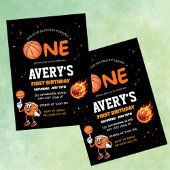 First birthday Basketball Invitation Kaart