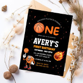 First birthday Basketball Invitation Kaart