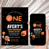 First birthday Basketball Invitation Kaart