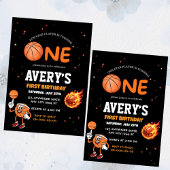 First birthday Basketball Invitation Kaart