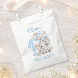 First Birthday Boy Cute Elephant Favor Bag Bedankzakje