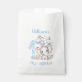 First Birthday Boy Cute Elephant Favor Bag Bedankzakje (Voorkant)