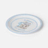 First Birthday Boy Cute Elephant Papieren Bordje (Gekanteld)