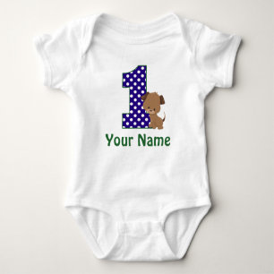 First Birthday Boy Puppy Dog Romper
