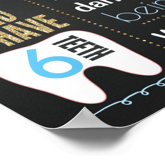 First Birthday Chalkboard sign confetti blue boy Poster (Hoek)