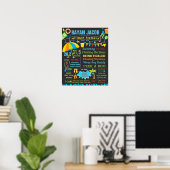 First Birthday chalkboard sign Pool Party Poster (Thuiskantoor)