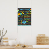 First Birthday chalkboard sign Pool Party Poster (Keuken)