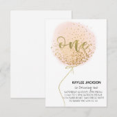 First birthday, Cotton candy balloon Informatiekaartje (Voorkant / Achterkant)